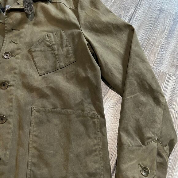 Rag & Bone x Barneys Olive Waxed Cotton Chore Jacket Corduroy Collar Men’s 42 - Picture 14 of 14